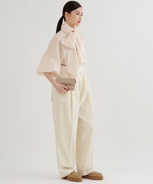 Whim Gazette（ウィム ガゼット） ブラウス シャツ シフォンボウタイ