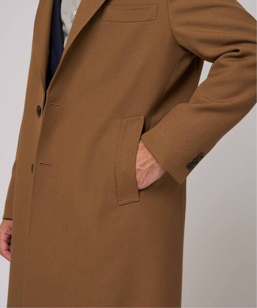 チェスターコート　エディフィス　キャメル　Lサイズ EDIFICE（エディフィス） チェスターコート コート ウール ギャバジン