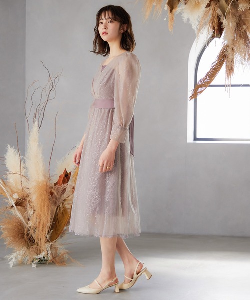 「niana」 7分袖ワンピース M モスグリーン レディース_画像3