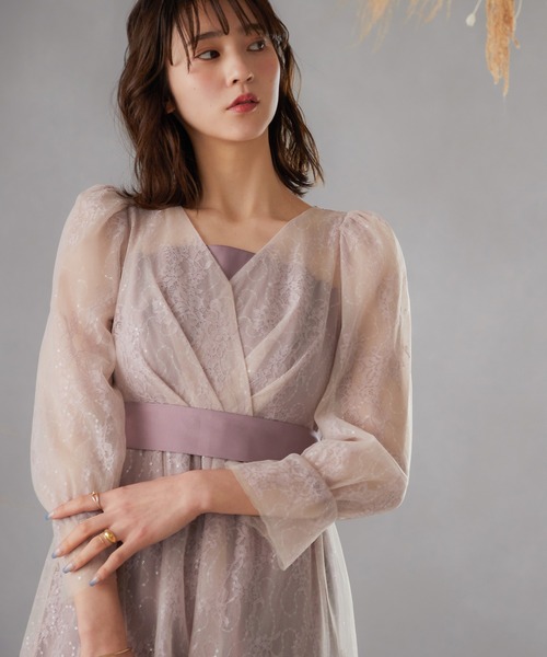 「niana」 7分袖ワンピース M モスグリーン レディース_画像4