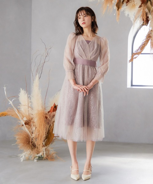 「niana」 7分袖ワンピース M モスグリーン レディース_画像6