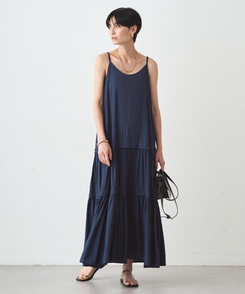 LOUNGEDRESS サテンティアードキャミワンピース Loungedress（ラウンジドレス） ワンピース 「3サイズ展開」サテン