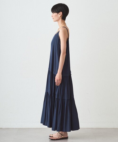LOUNGEDRESS 名品ワンピ 手洗い可能 サテンティアードキャミワンピース セール】サテンティアードキャミワンピース（ワンピース