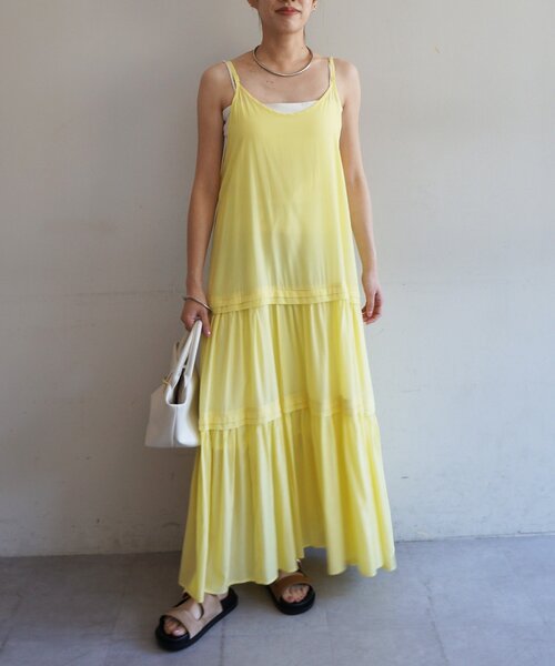 Loungedress（ラウンジドレス） ワンピース サテンティアードキャミ
