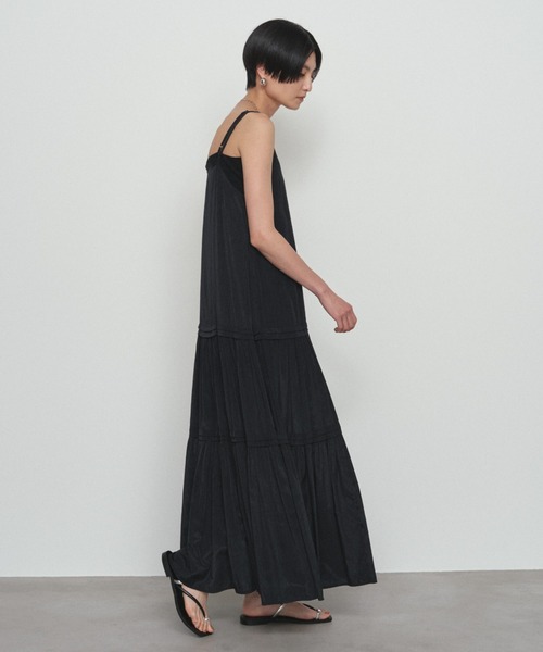 LOUNGEDRESS 名品ワンピ 手洗い可能 サテンティアードキャミワンピース Loungedress（ラウンジドレス） ワンピース サテンティアードキャミ