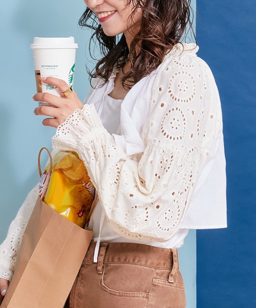 「HELLO.SANFRANCISCO」 長袖ブラウス ONE SIZE オフホワイト レディース_画像2