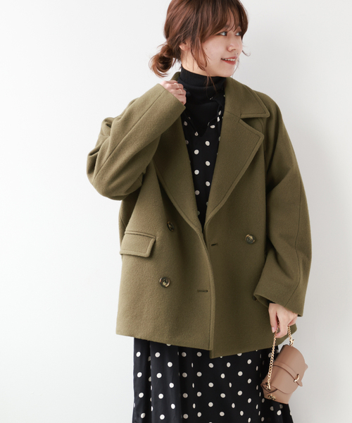 「JOURNAL STANDARD relume」 ピーコート 38 カーキ レディース_画像9