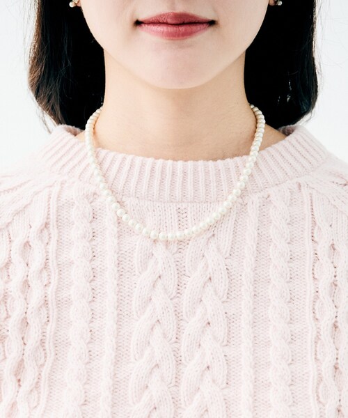 ネックレス 「Made In Japan」ガラスパールレイヤードネックレス レディースの画像