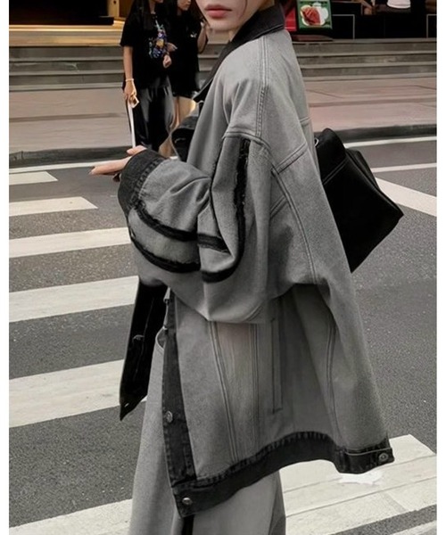 CYBER STREET UNISEX SET UP【GRAY x BLACK】 inst.ALL セットアップ ブラックデニムストリートセットアップ
