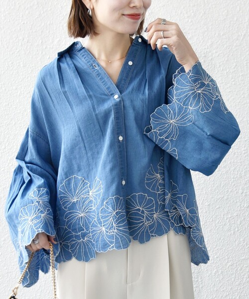 新品タグ付き SHIPS for women 花柄ブラウス 今期 SHIPS（シップス） ブラウス シャツ 「WEB限定」「手洗い可能」ドット