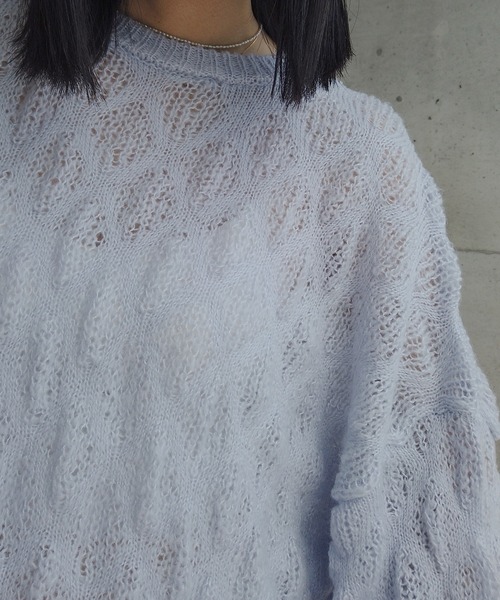 「y/m by RIKA」 長袖ニット FREE ブルー レディース_画像2