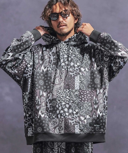 「Jih Nunc」 プルオーバーパーカー L ブラック メンズ_画像3