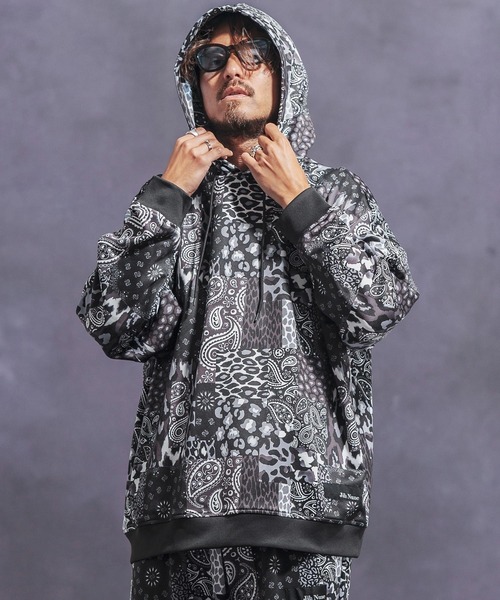 「Jih Nunc」 プルオーバーパーカー L ブラック メンズ_画像4