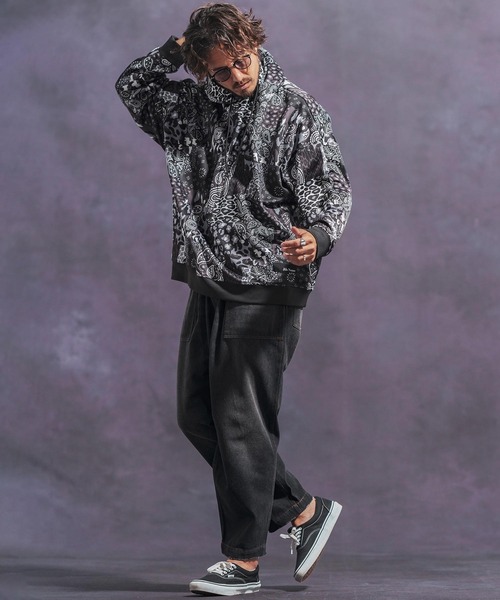 「Jih Nunc」 プルオーバーパーカー L ブラック メンズ_画像7