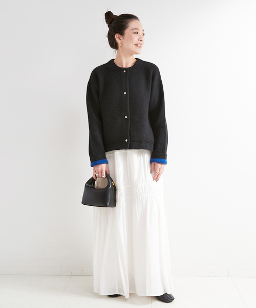 「B.C STOCK」 「Simplicite」ニットカーディガン FREE ブラック レディース_画像2