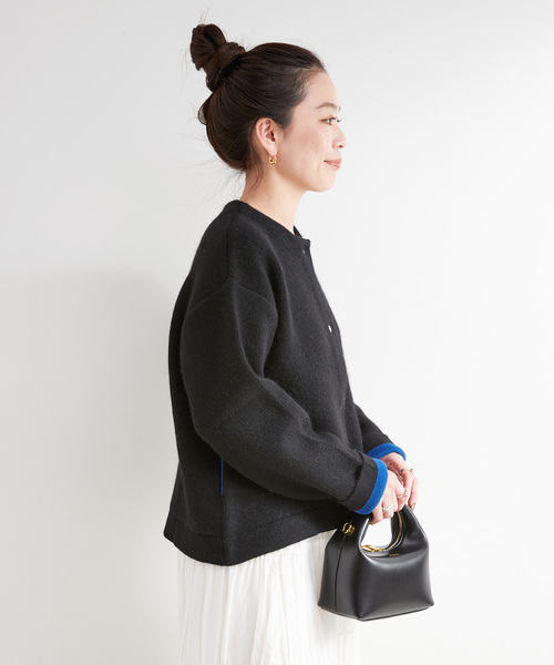 「B.C STOCK」 「Simplicite」ニットカーディガン FREE ブラック レディース_画像6