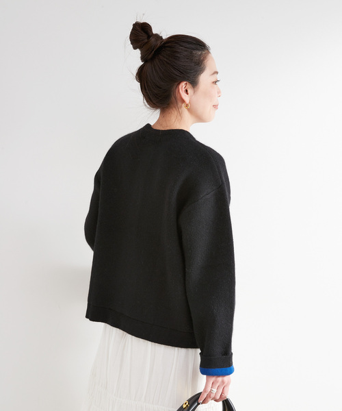 「B.C STOCK」 「Simplicite」ニットカーディガン FREE ブラック レディース_画像7