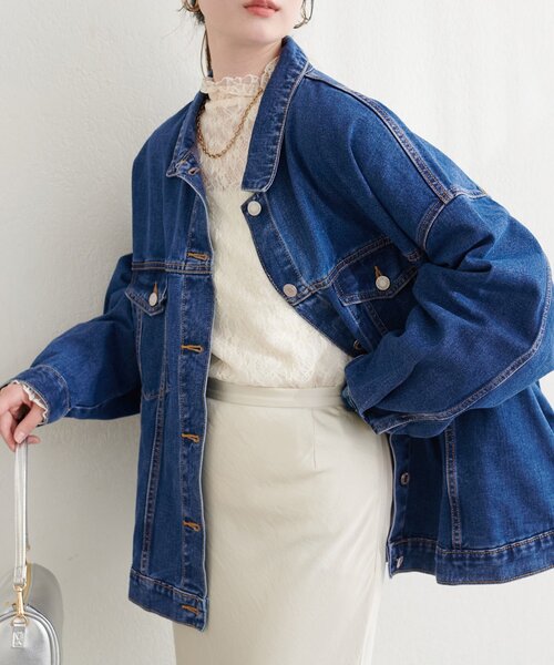 natural couture デニムジャケット gジャン ビッグシルエットデニム