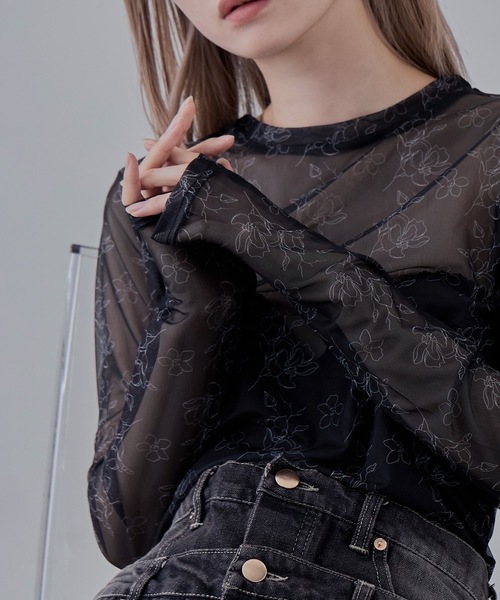 「etoll.」 長袖カットソー M ベージュ レディース_画像6