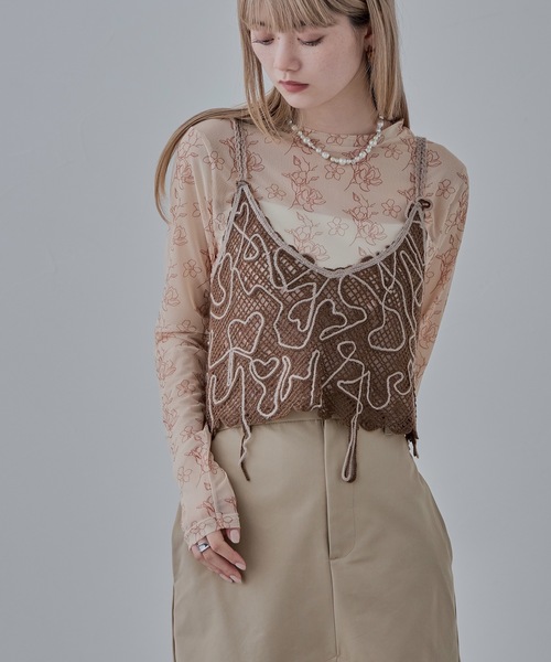 「etoll.」 長袖カットソー M ベージュ レディース_画像8