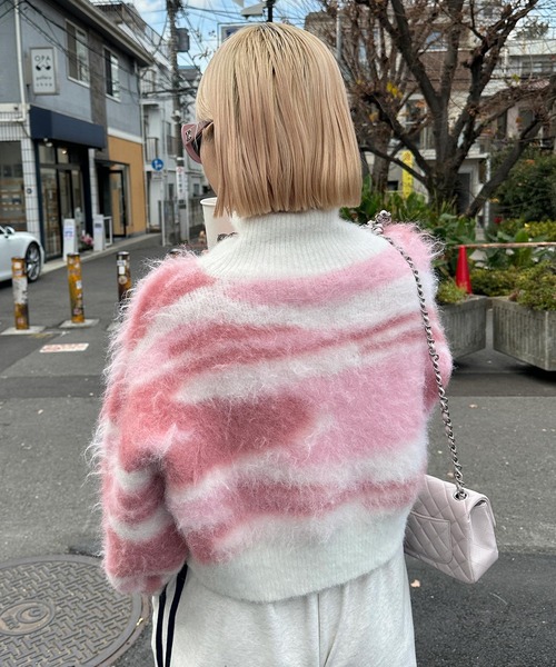 「w closet」 長袖ニット FREE ピンク レディース_画像5