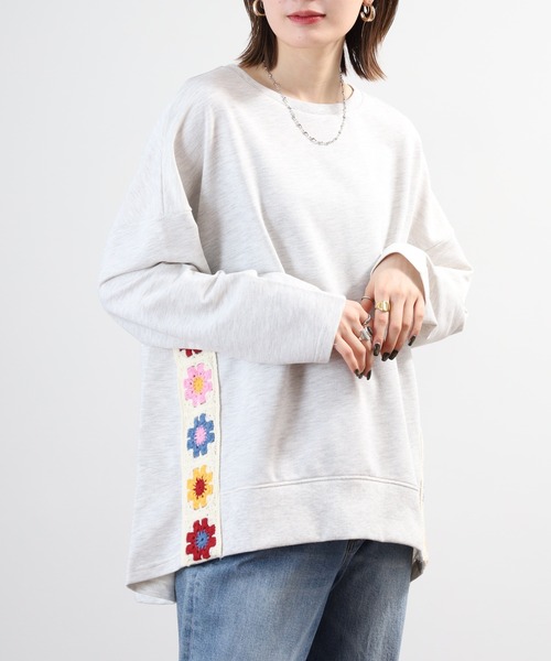 おまとめ☆Ｔシャツ プルオーバーとパンツ Quelle Chance（ケルシャンス） tシャツ 脇クロシェ切替プルオーバー