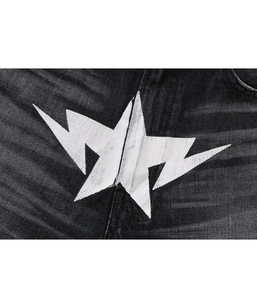 「A BATHING APE」 デニムパンツ LARGE ブラック メンズの画像