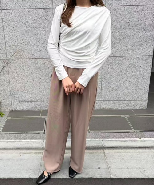 tシャツ アシンメトリードレープトップス レディース : ZOZOTOWN Yahoo