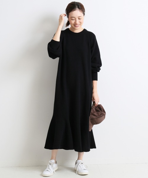 「SLOBE IENA」 ニットワンピース 38 グレー レディース_画像9
