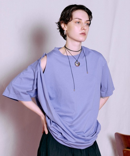 MAISON SPECIAL（メゾンスペシャル） tシャツ Asymmetrical Drape T