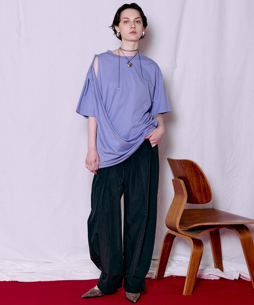 MAISON SPECIAL（メゾンスペシャル） tシャツ Asymmetrical Drape T
