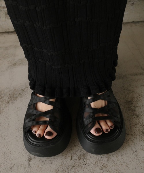 Ameri（アメリ） 厚底 サンダル MEDI MARY JANE SHEER SANDAL
