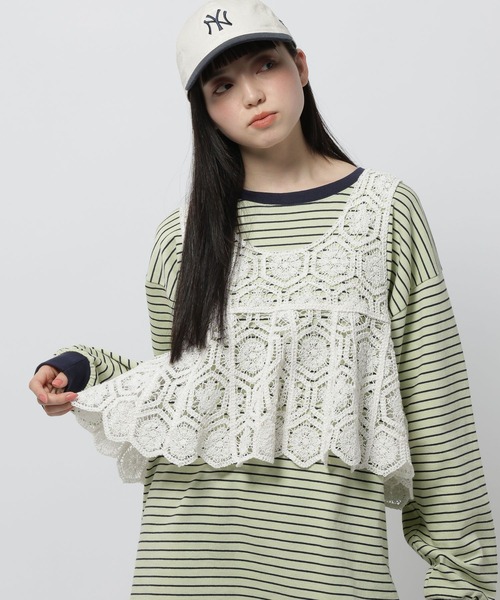 ベスト ジレ クラフトムードフレアクロシェ レディースの画像