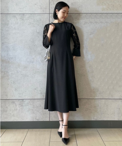 「Mila Owen」 長袖ワンピース 0 ネイビー レディース_画像3