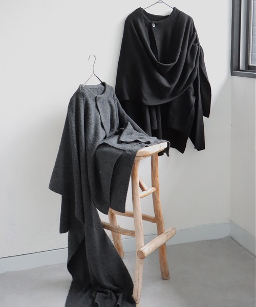 「antiqua」 ニットカーディガン ONESIZE ブラック レディース_画像2