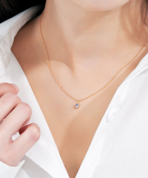 ネックレス K18 ゾイサイト ラウンド ペンダントトップ（4mm） レディース メンズの画像