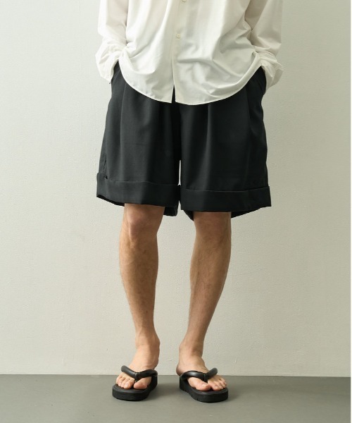 ハーフパンツ ワイドパンツ パンツ 「UNTRACE/アントレース」_255/ワイドショーツ メンズの画像
