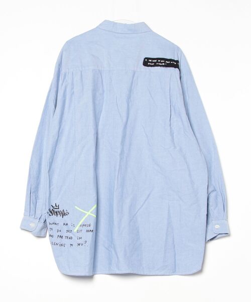 「Mark Gonzales」 長袖シャツ L ブルー メンズ_画像2