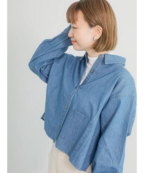「Lugnoncure」 長袖シャツ F ネイビー レディース_画像2