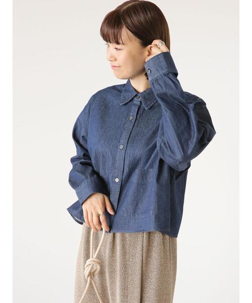 「Lugnoncure」 長袖シャツ F ネイビー レディース_画像5
