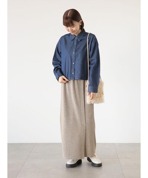 「Lugnoncure」 長袖シャツ F ネイビー レディース_画像7