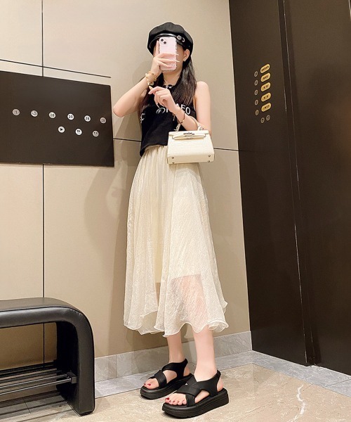「Miniministore」 フラットサンダル 25.0cm ブラック レディース_画像5
