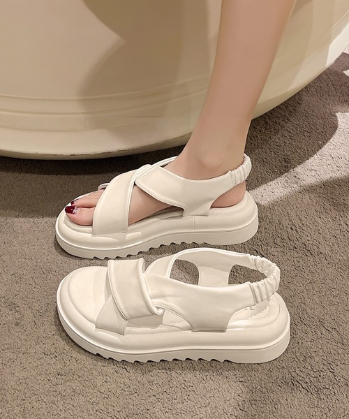 「Miniministore」 フラットサンダル 25.0cm ブラック レディース_画像8