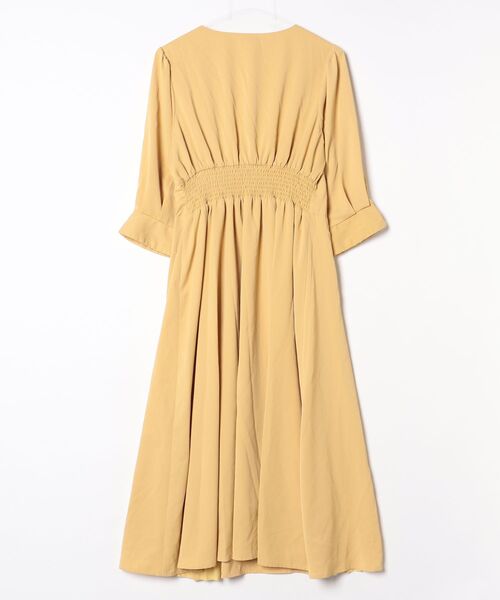 「DRESS PLUS」 7分袖ワンピース XX-LARGE フレッシュイエロー レディース_画像2