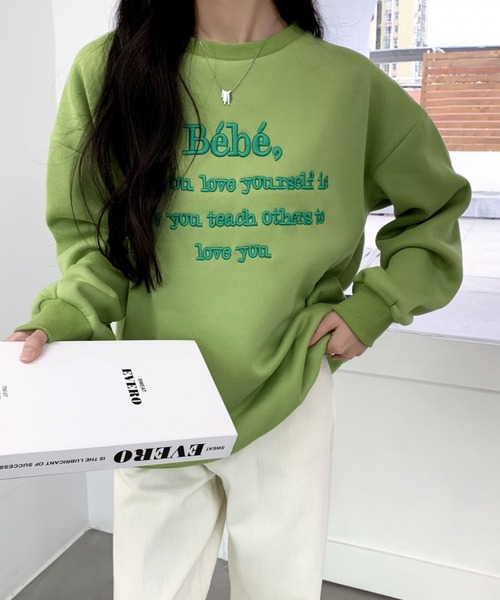 Diosfront トレーナー スウェット カラーロゴ刺繍スウェット