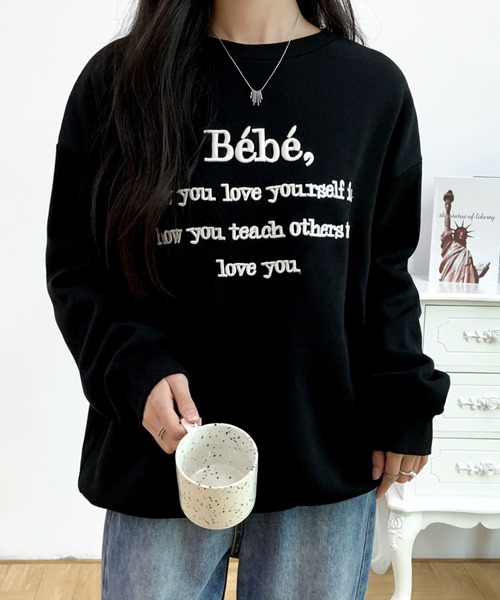 Diosfront トレーナー スウェット カラーロゴ刺繍スウェット