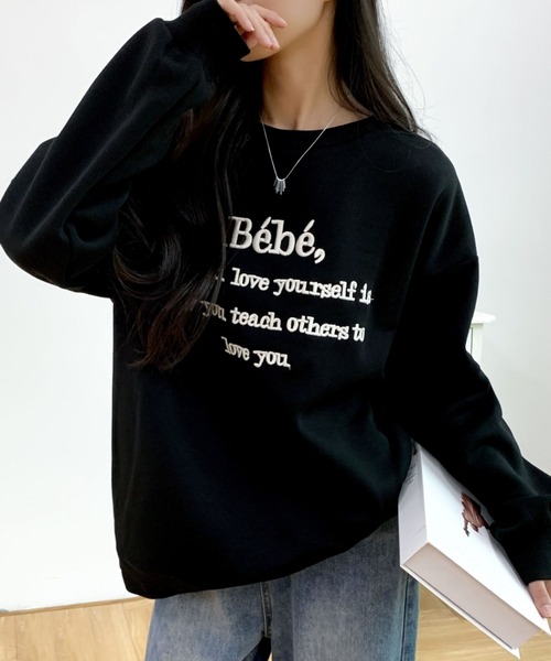 Diosfront トレーナー スウェット カラーロゴ刺繍スウェット