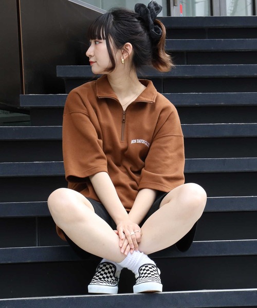 トップス 【BEN DAVIS】ハーフジップカットソー