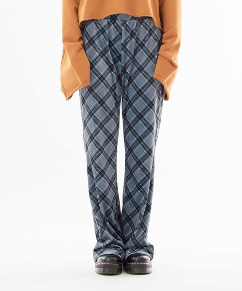 X-girl パンツ TARTAN PLAID FLARE PANTS レディース : ZOZOTOWN
