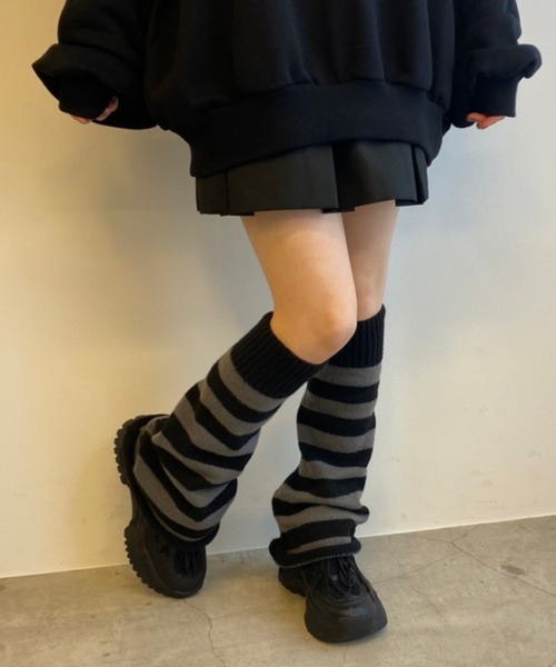 WEGO（ウィゴー） レッグウォーマー WEGO/ボーダーワイドレッグカバー